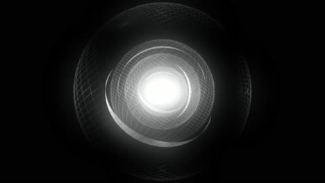 abstract rotating grey 3d wireframe spheres