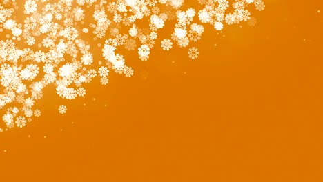 스노우플레이크 배경을 가진 크리스마스 코너 프레임.