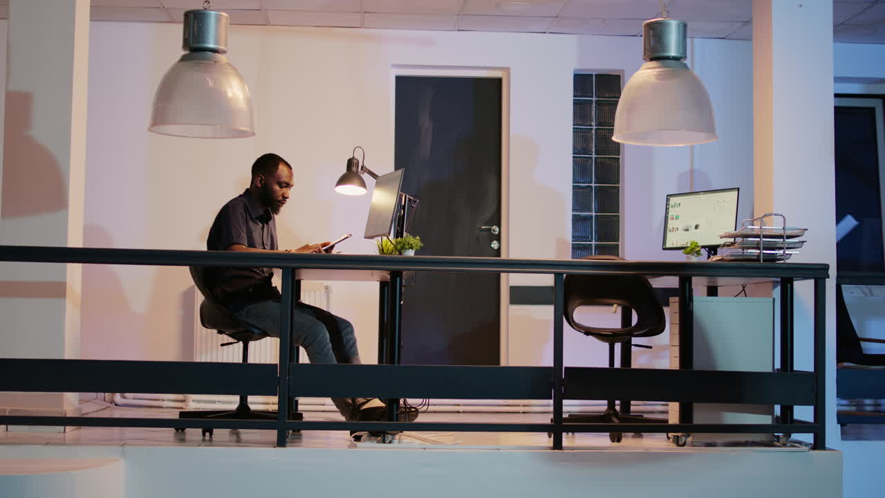 Two colleagues working in an office