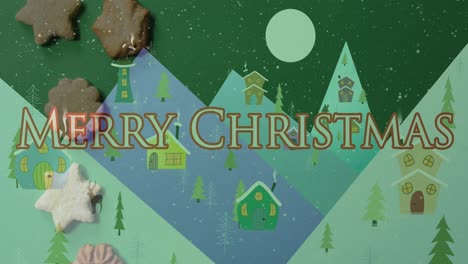 Animation-Von-Weihnachtsgrußtexten-über-Weihnachtsdekorationen