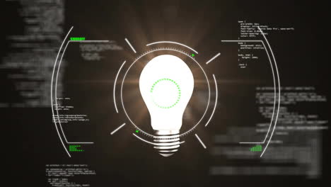 animation of scope scanning and data processing over lightbulb