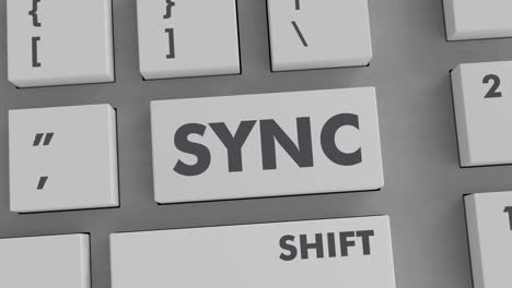 presión del botón de sincronización en el teclado