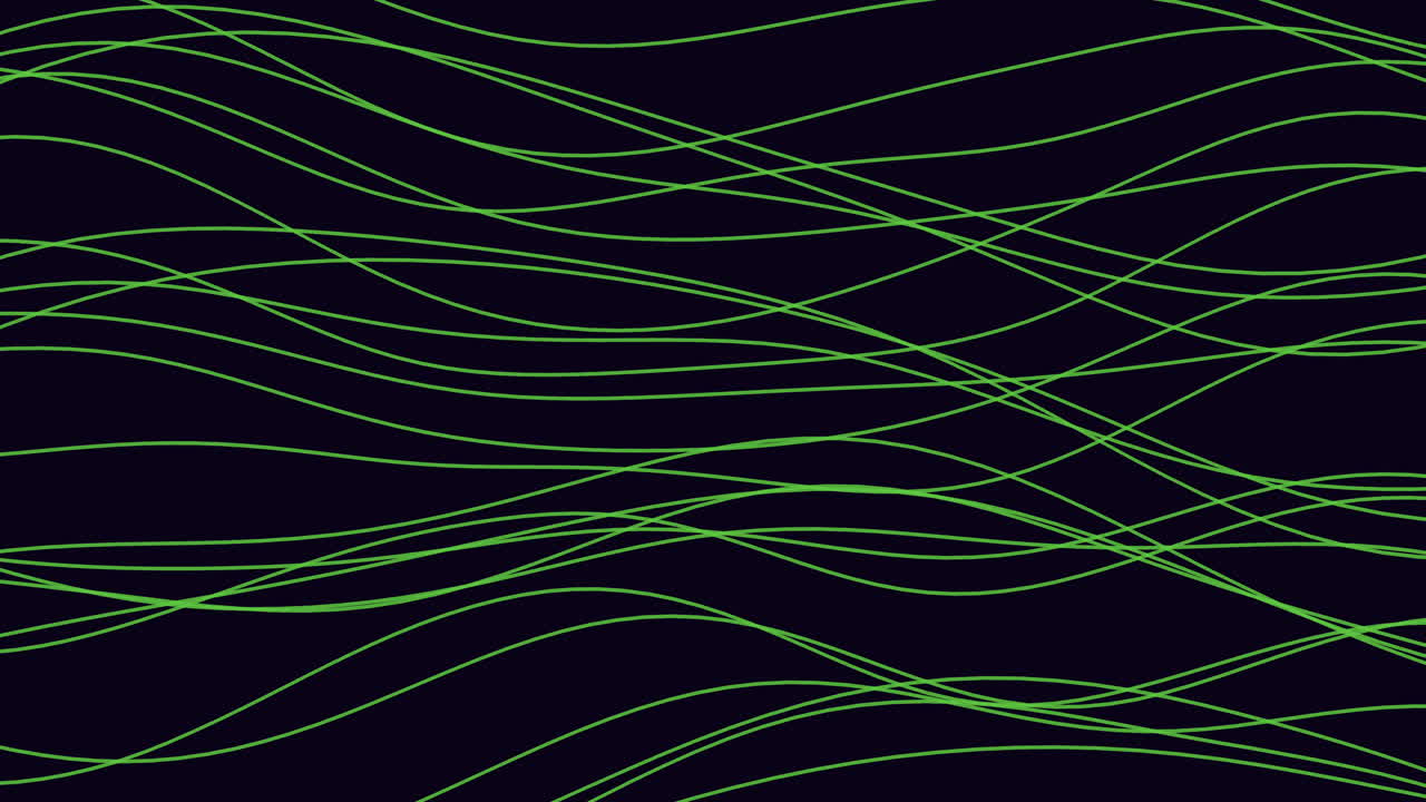 Dynamic green wave pattern on black background