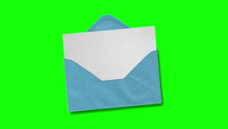 3d animation envelope paper opening with blank card