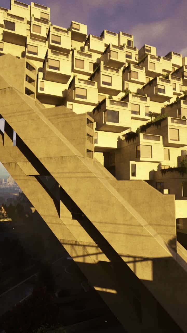 La moderna struttura architettonica mette in mostra un design unico e un paesaggio urbano