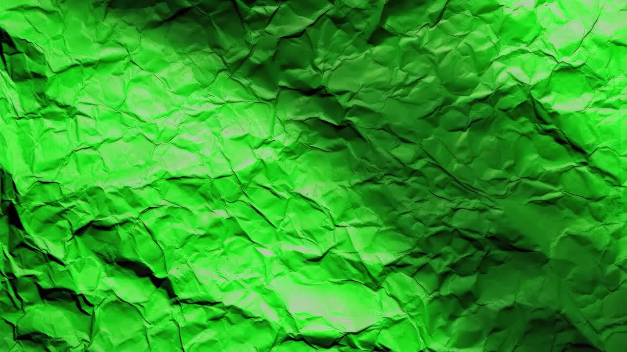 Crumpled paper texture animation, transparent 4K video, green screen