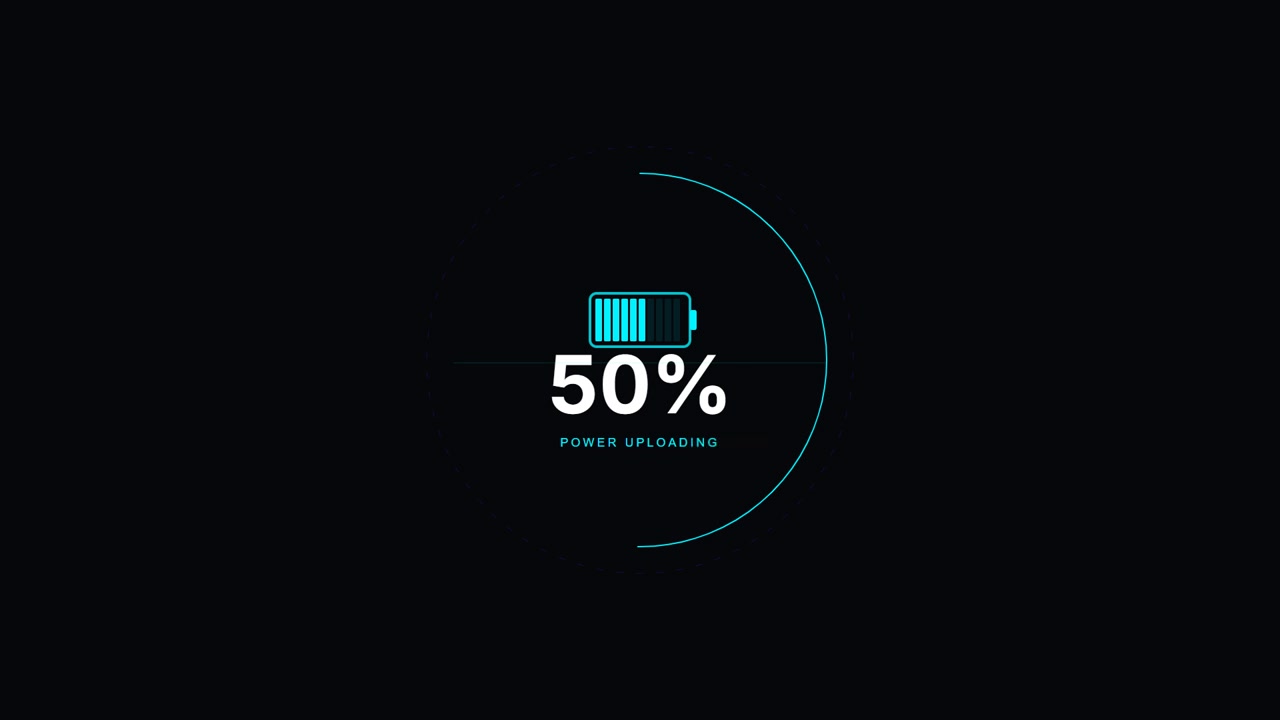 Digital Battery Charging Progress Indicator with Loading Animation