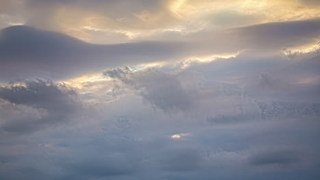 overcast weather with fast moving fluffy cumulus clouds