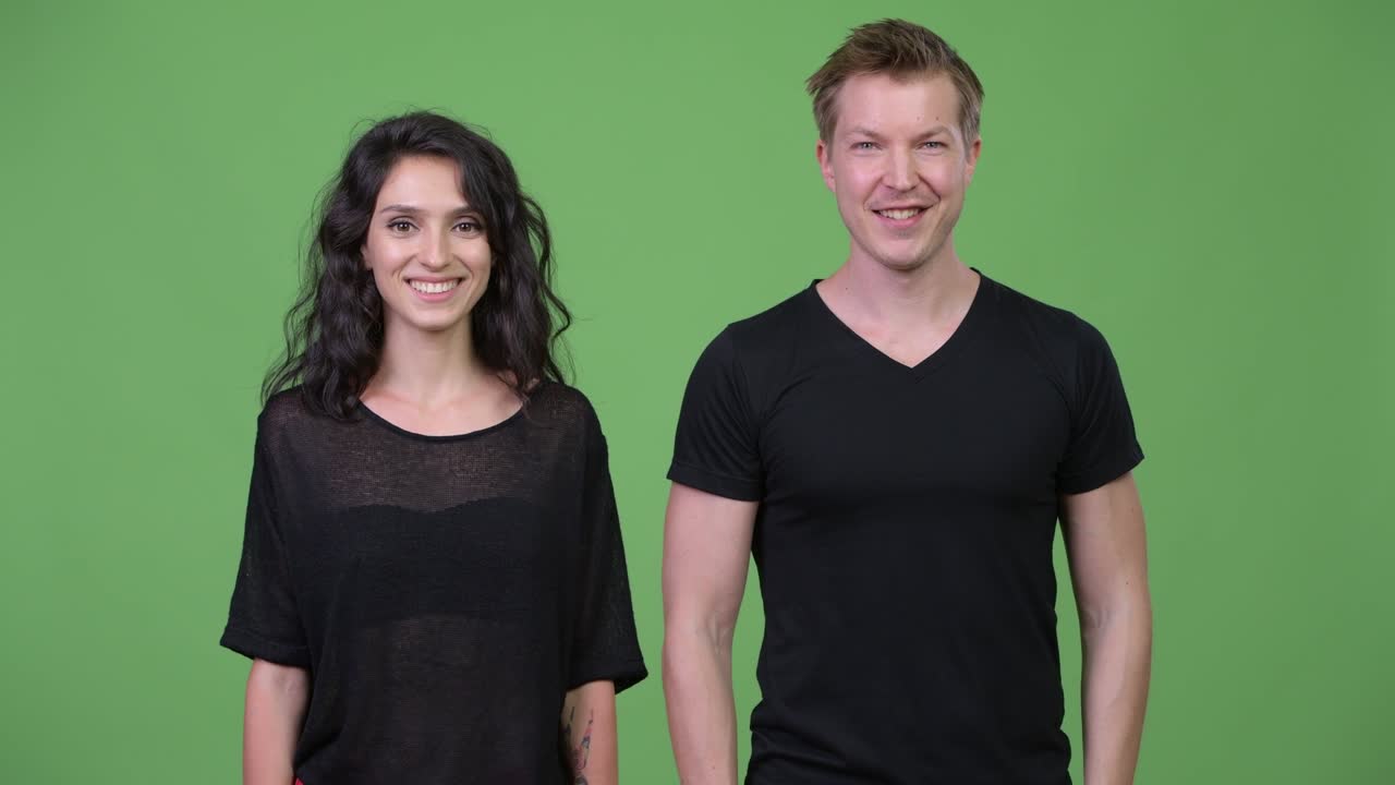 Young happy couple smiling together