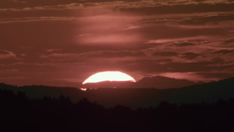 sunset over a mountain range