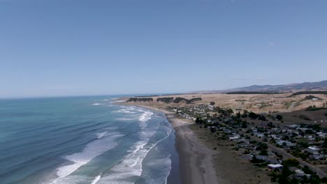 beach shoreline on north island of new zealand - aerial drone