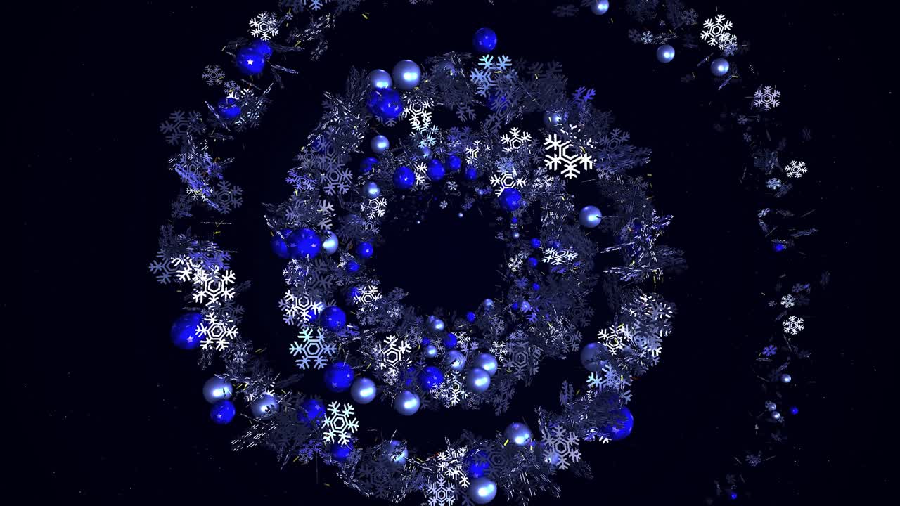 회전 하는 눈알 과 장식품 - 크리스마스 축제 배경