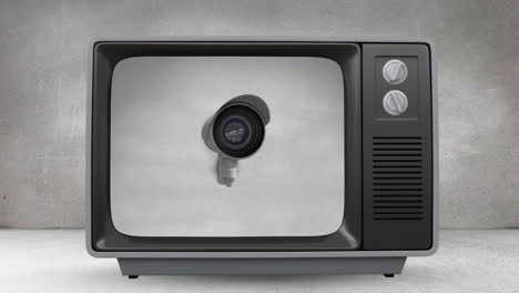 fernseher zeigt überwachungskamera
