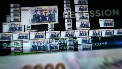 dinar argelino billetes de dinero vuelo de bucle sin fisuras