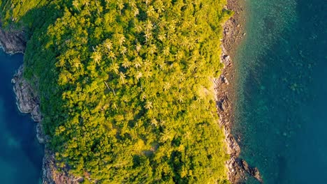 volando sobre la hermosa playa de ensalada de haad, isla de koh phangan, tailandia
