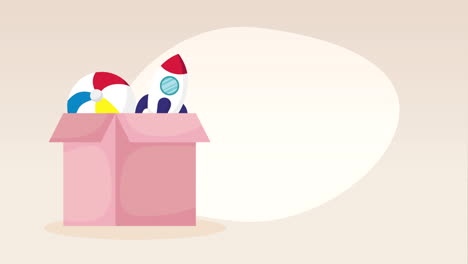 caja con juguetes donaciones campaña de animación