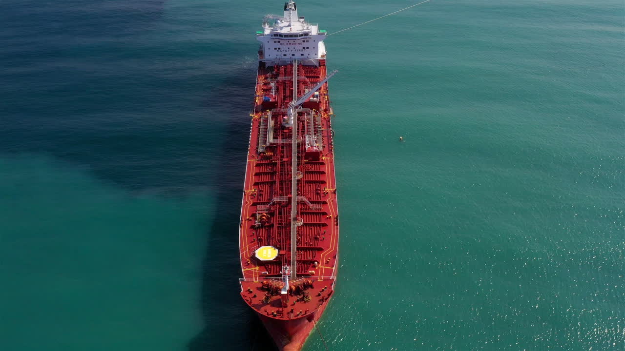 Oil spills out of a ship to Mediterranean Sea- Aerial View