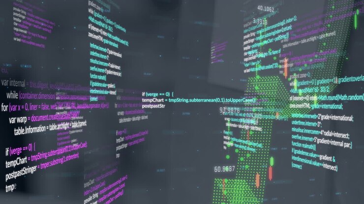 Animation af behandling af finansielle data over bybillede