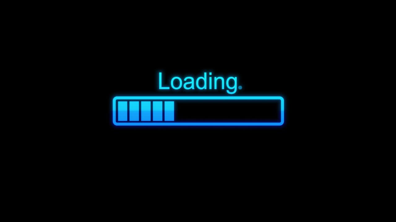 Cyberpunk loading progress bar animation with glitch effect futuristic uploading circular loading