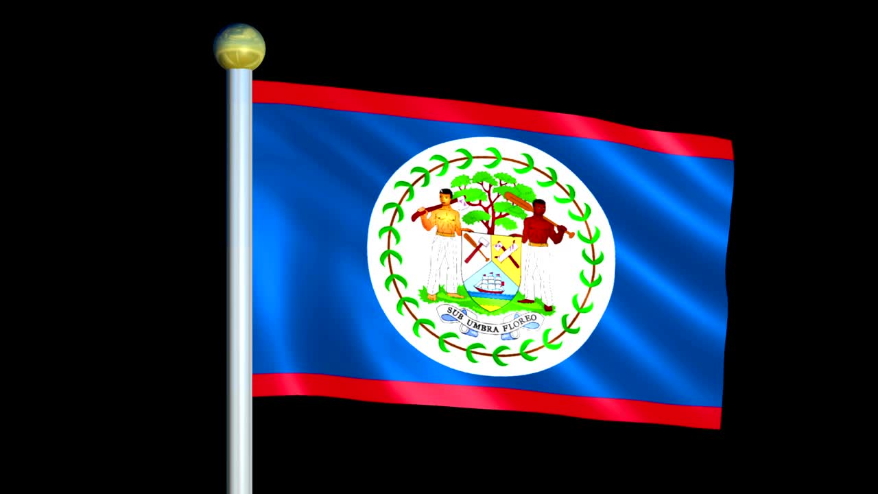 bandera animada de belice con un gran bucle