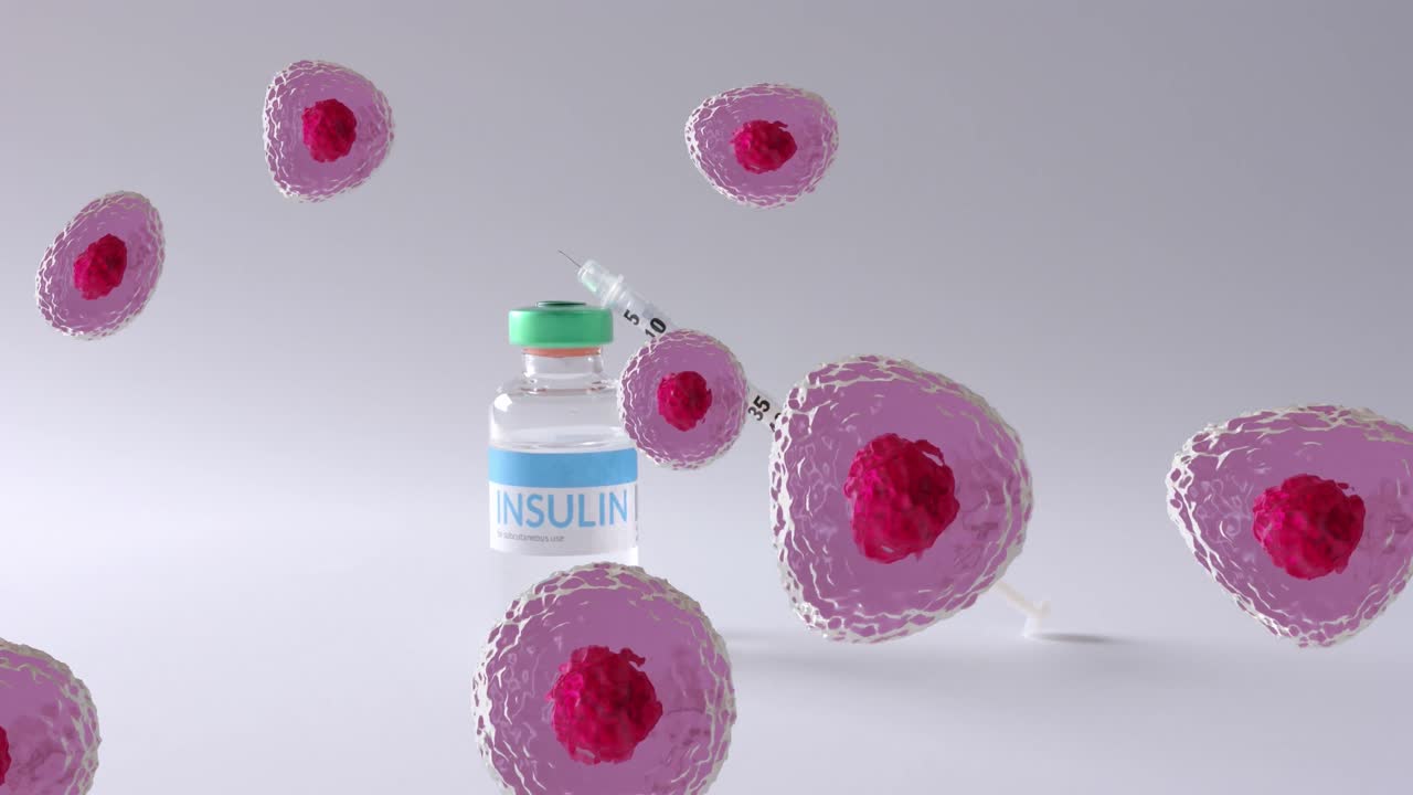 Premium stock video - Animation of human body cells and medicice with ...