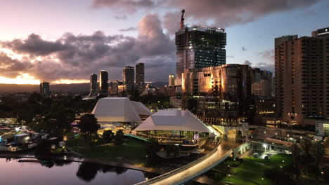 4k-Drone-sunrise-Adelaide-city-Australia