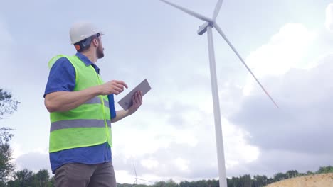 engineer using tablet computer.