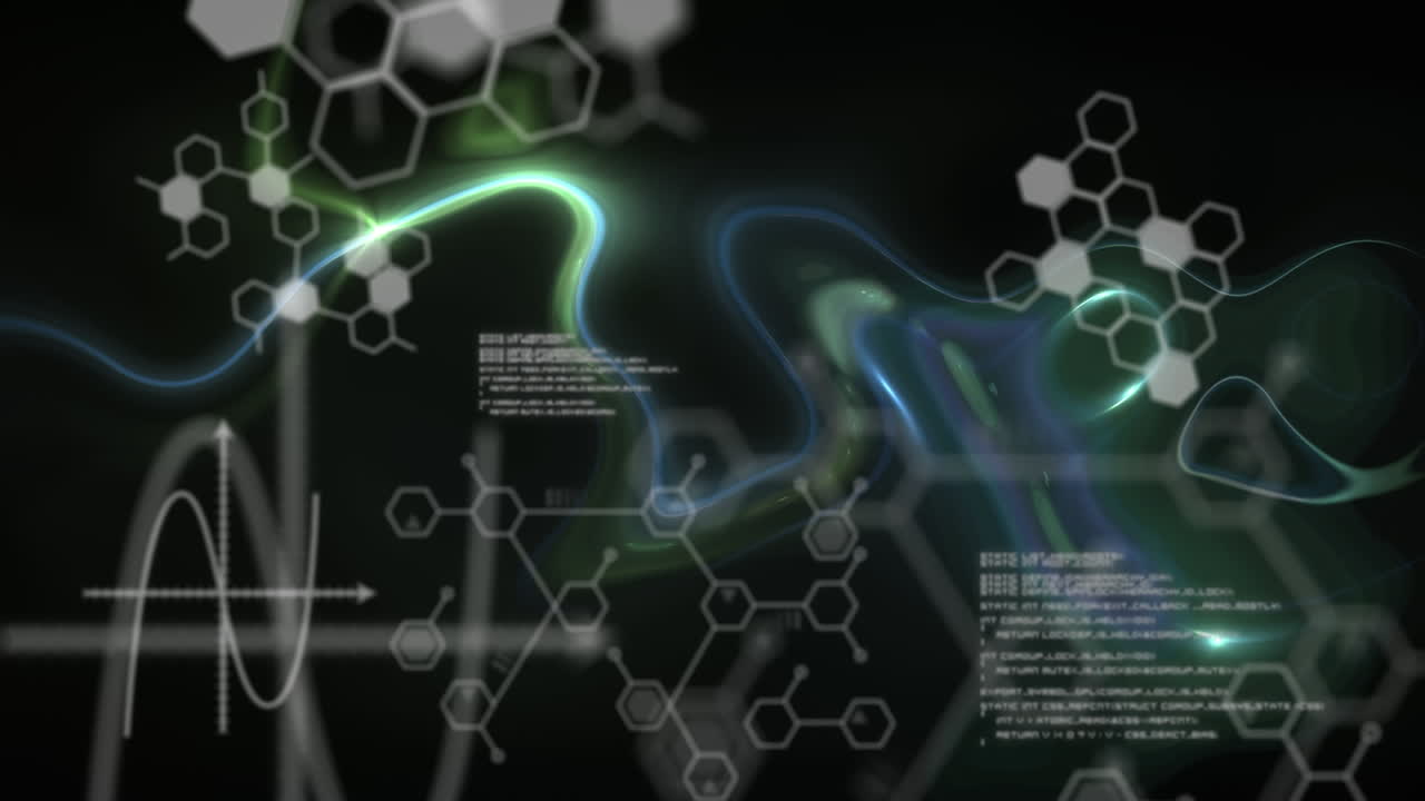 검은 바탕에 있는 불빛 위의 데이터 처리 애니메이션