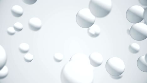 white 3d spheres. motion in a bubbles array. clean abstract background. seamless loop.