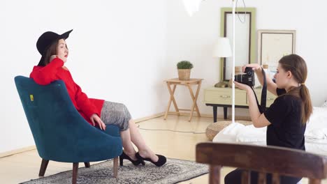 professional fashion photoshoot in a studio