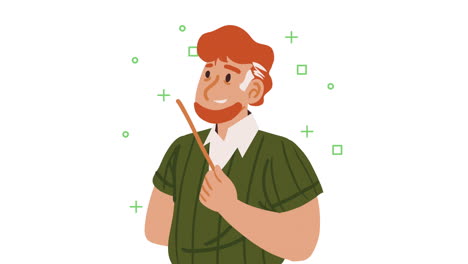 teacher with pointer stick character