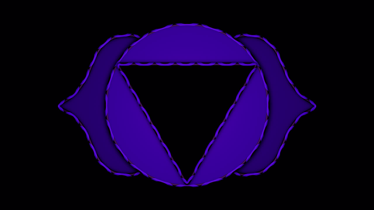 Hypnotic high-quality animated Third Eye Chakra with alpha channel. Perfect for intuition and spiritual awakening.