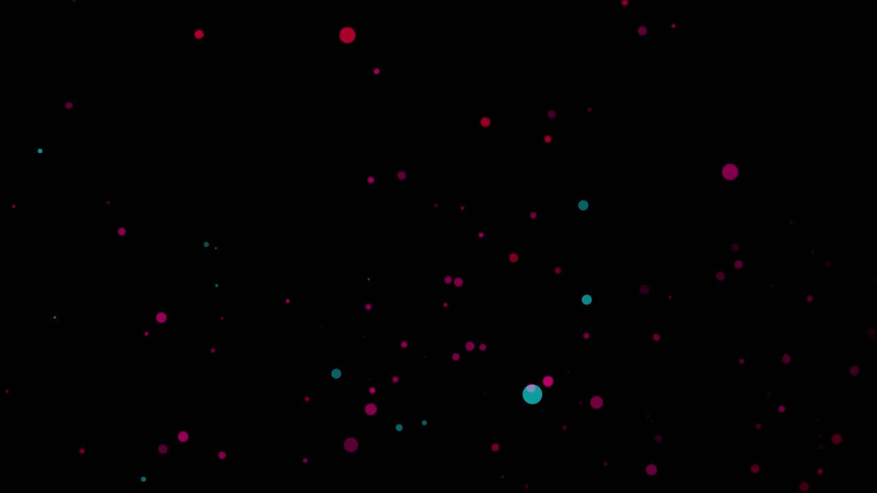 Animazione dinamica di punti vibranti su sfondo nero