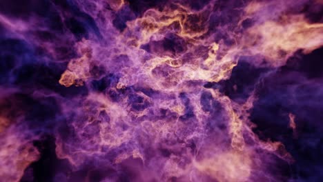 tempesta di fuoco al plasma viola e arancione nei confini più lontani dello spazio - animazione in loop continuo ispirata alla fantascienza