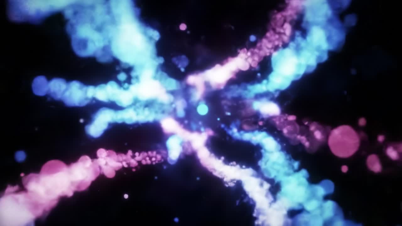 Vibrant colors swirl and intertwine in a captivating display of light, creating dynamic patterns. The visuals evoke a sense of movement and energy, enchanting viewers.