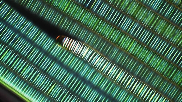 Abstract Green Pattern with Parallel Lines and Bright Detail