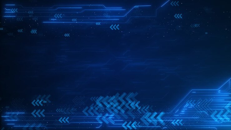 Tecnologia spaziale astratta con sfondo digitale, interfaccia futuristica, display HUD, box luminoso, fantascienza