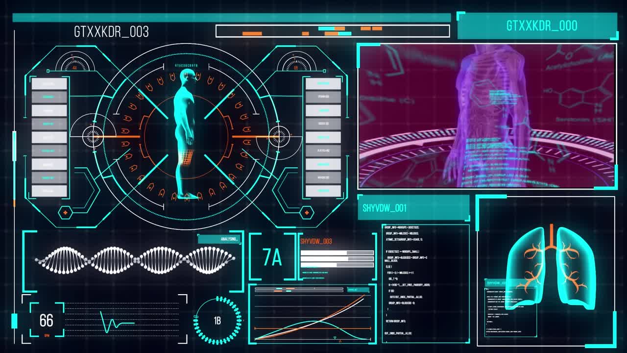 Animation of medical data processing over screens