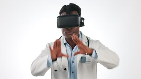 Hombre-Negro,-Doctor-Y-Metaverso-Vr-Con-Software