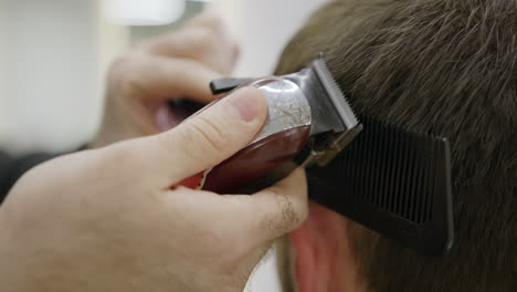 man getting a haircut