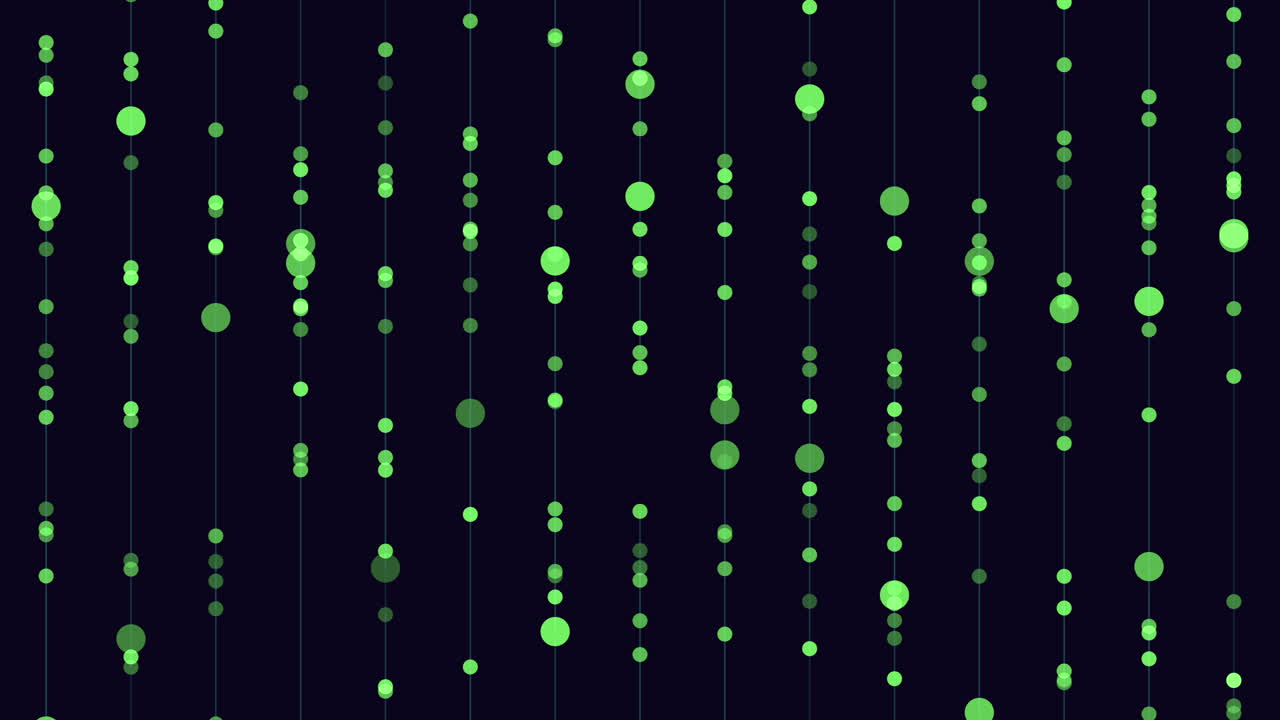 Futuristic green dot grid pattern on black background