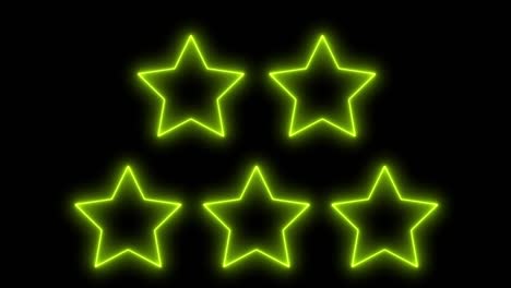 yellow star neon glowing animation motion graphics