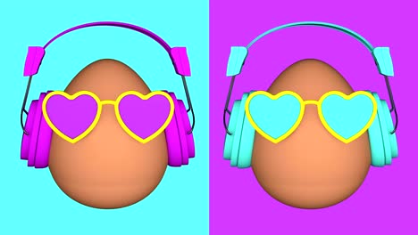 3d animation of fancy eggs. looped