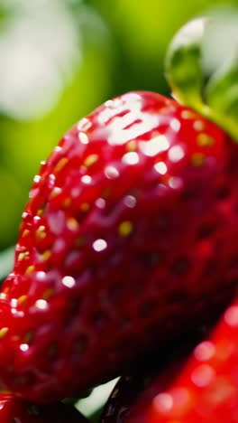 close-up of fresh strawberries