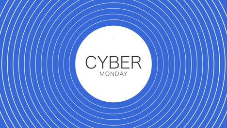 Cyber-Montag-Auf-Blauen-Und-Weißen-Kreisen-Moderner-Verlauf