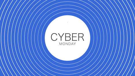 lunes cibernético en círculos azules y blancos degradado moderno