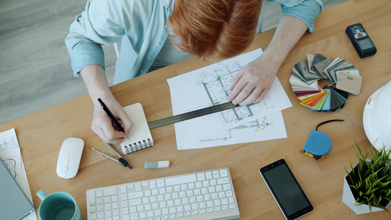 Architect Working on House Plans