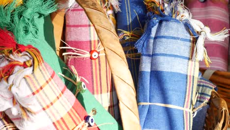 colorful turkish towels in a basket