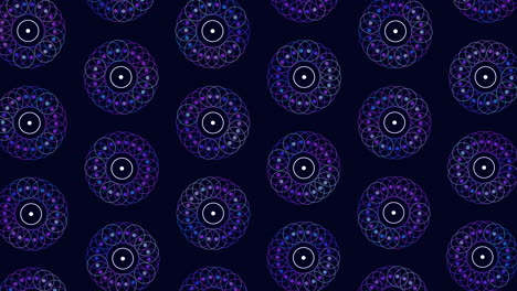 Stunning-spiral-mesmerizing-blue-and-purple-circle-pattern-on-black-background