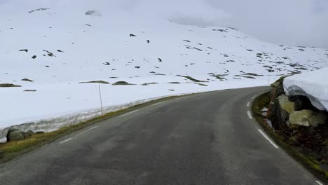 driving a car on a road in norway